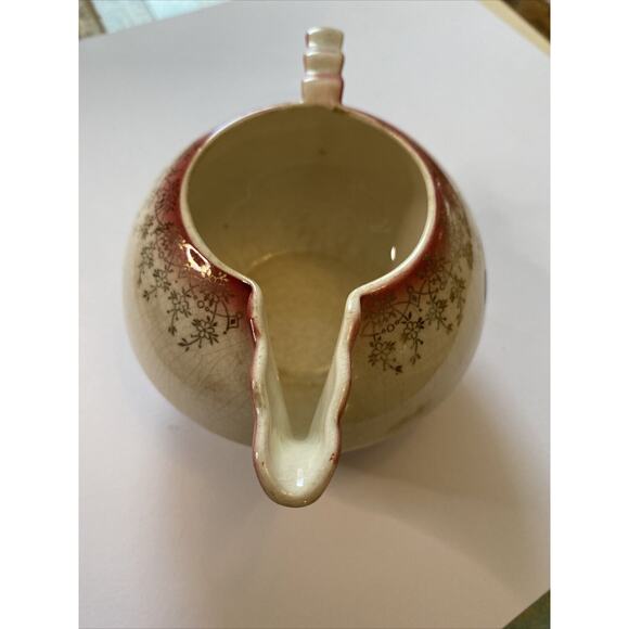 VINTAGE French Saxon China Gold Lace Floral Union Made Creamer Sugar Bowl Set - Picture 14 of 16